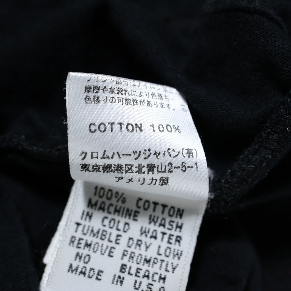 CHROME HEARTS(クロムハーツ) スクロールラベル スタークロス バックプリント クルーネック 半袖Tシャツ カットソー ブラック レディース