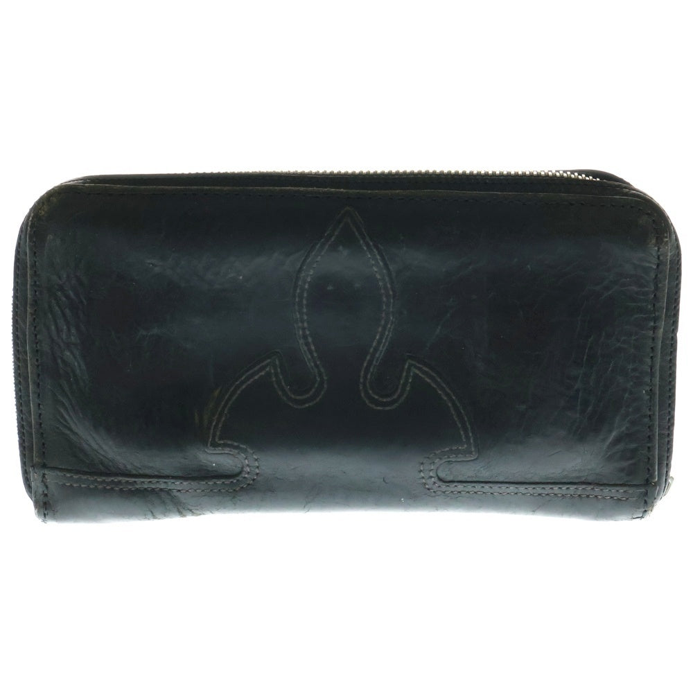 CHROME HEARTS(クロムハーツ) REC F ZIP ダブルフレアニー ラウンドジップレザーロングウォレット 長財布 ブラック