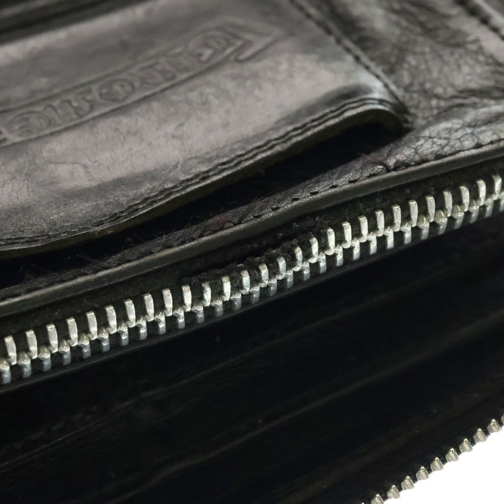 CHROME HEARTS(クロムハーツ) REC F ZIP ダブルフレアニー ラウンドジップレザーロングウォレット 長財布 ブラック