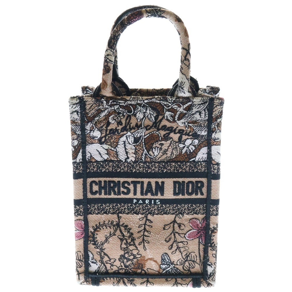 Christian Dior(クリスチャンディオール) ブックトート ミニ バーティカル バッグ ピンク キャンバス 2wayバッグ ローズプードル キャンバス