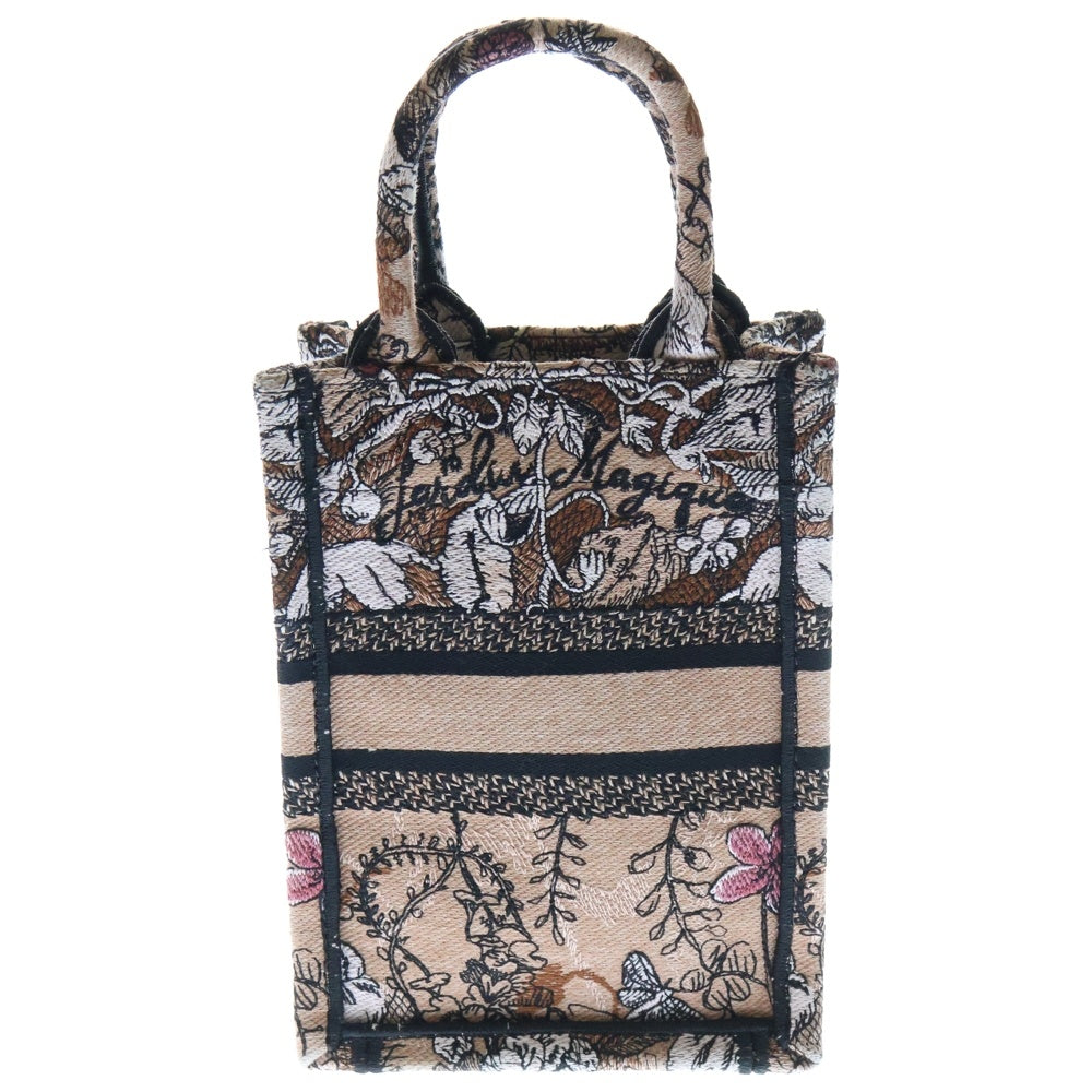 Christian Dior(クリスチャンディオール) ブックトート ミニ バーティカル バッグ ピンク キャンバス 2wayバッグ ローズプードル キャンバス