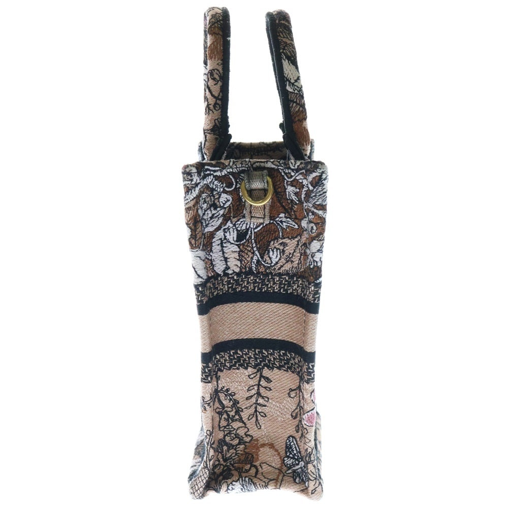 Christian Dior(クリスチャンディオール) ブックトート ミニ バーティカル バッグ ピンク キャンバス 2wayバッグ ローズプードル キャンバス