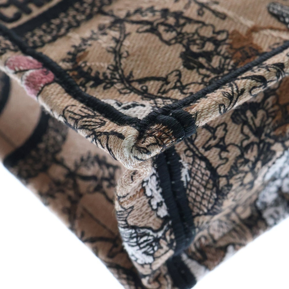 Christian Dior(クリスチャンディオール) ブックトート ミニ バーティカル バッグ ピンク キャンバス 2wayバッグ ローズプードル キャンバス