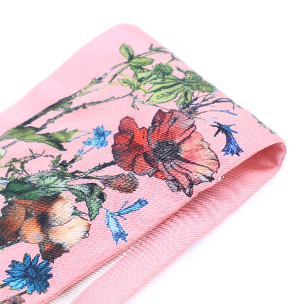 Christian Dior(クリスチャンディオール) ミッツァ スカーフ ツイリー スカーフ ピンク フラワー 花柄 シルク