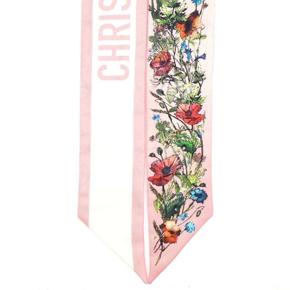 Christian Dior(クリスチャンディオール) ミッツァ スカーフ ツイリー スカーフ ピンク フラワー 花柄 シルク