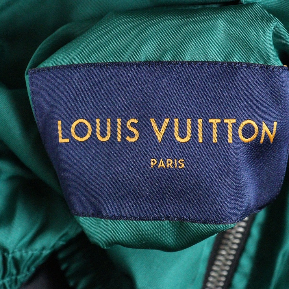 LOUIS VUITTON(ルイヴィトン) 19AW モノグラム シャドウ リバーシブル ジップアップ ナイロンジャケット ウィンドブレーカー ブラック/グリーン HGB46WPIS