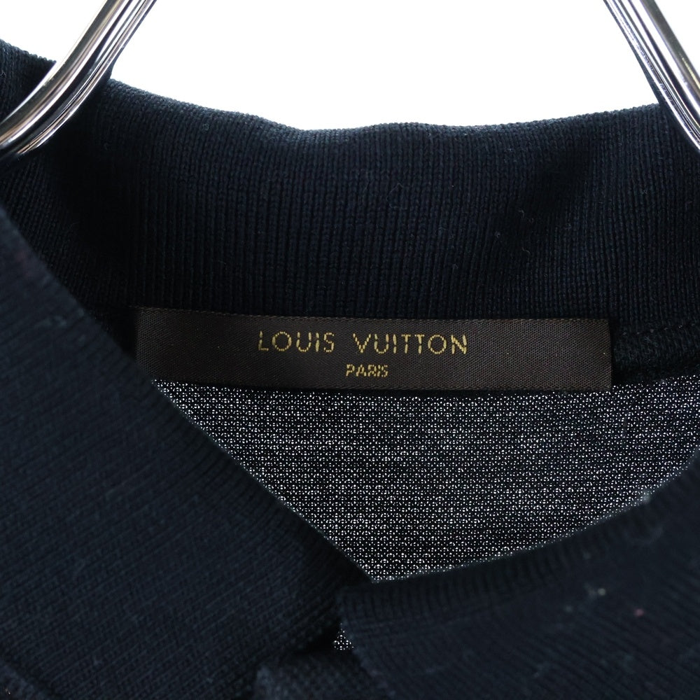LOUIS VUITTON(ルイヴィトン) LVワンポイントロゴ刺繍 コットン 半袖ポロシャツ ブラック RM142Q H1JR32JEA