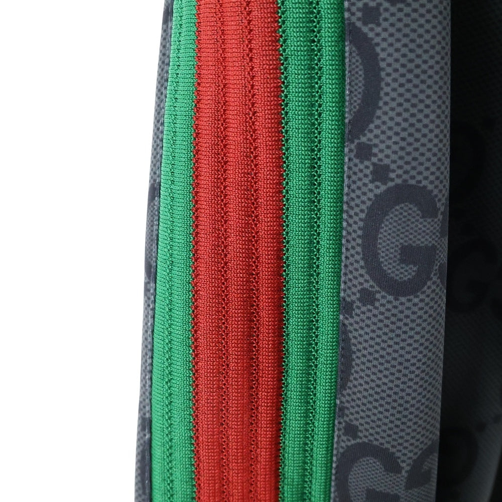 GUCCI(グッチ) ジャンボGG 総柄プリント ウェブストライプ シェリーライン スウェット トラック ジョガー ジョギングパンツ ブラック 715192