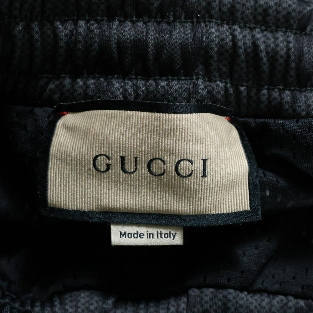 GUCCI(グッチ) ジャンボGG 総柄プリント ウェブストライプ シェリーライン スウェット トラック ジョガー ジョギングパンツ ブラック 715192