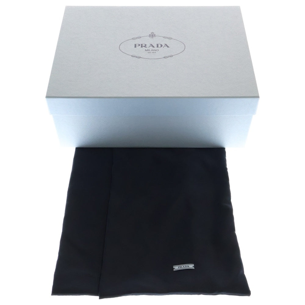 PRADA(プラダ) モノリス トライアングルロゴプレート ブラッシュドレザー 厚底 ローカットシューズ ローファー ブラック レディース 1D663M