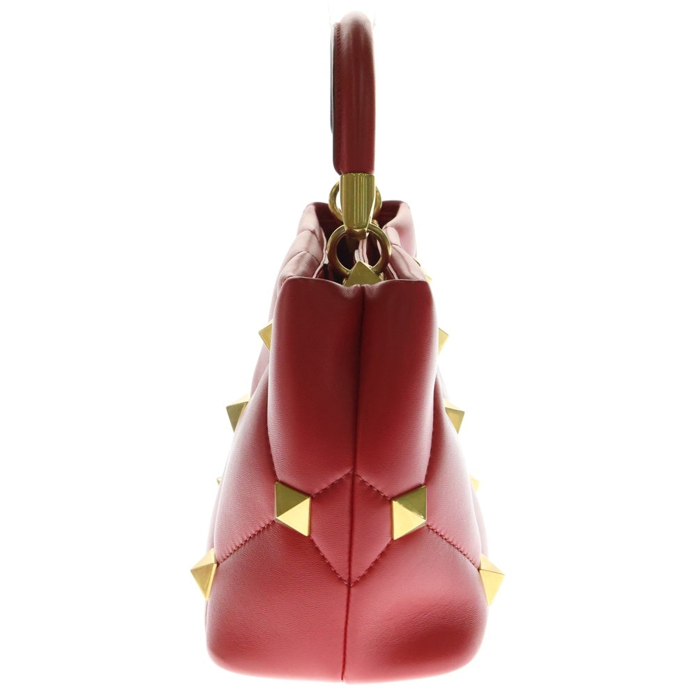 VALENTINO(ヴァレンティノ) カラヴァーニ ローマンスタッズ 2WAY レザーハンドバッグ チェーンショルダーバッグ レッド レディース