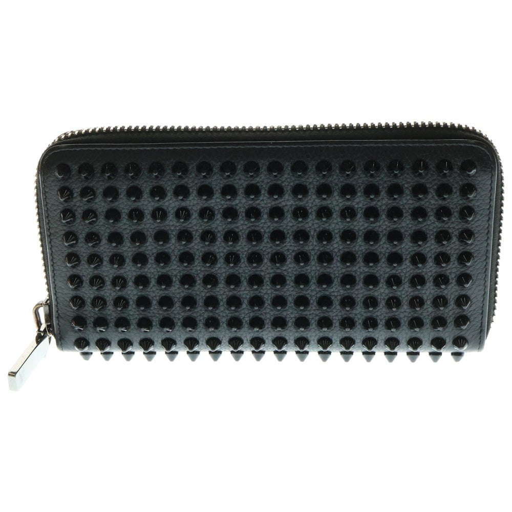 CHRISTIAN LOUBOUTIN(クリスチャンルブタン) PANETTONE WALLET CALF EMPIRE/SPIKES パネトーネ スパイクスタッズ ラウンドファスナー レザーロングウォレット 長財布 ブラック 1165044