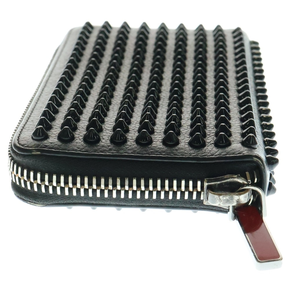 CHRISTIAN LOUBOUTIN(クリスチャンルブタン) PANETTONE WALLET CALF EMPIRE/SPIKES パネトーネ スパイクスタッズ ラウンドファスナー レザーロングウォレット 長財布 ブラック 1165044