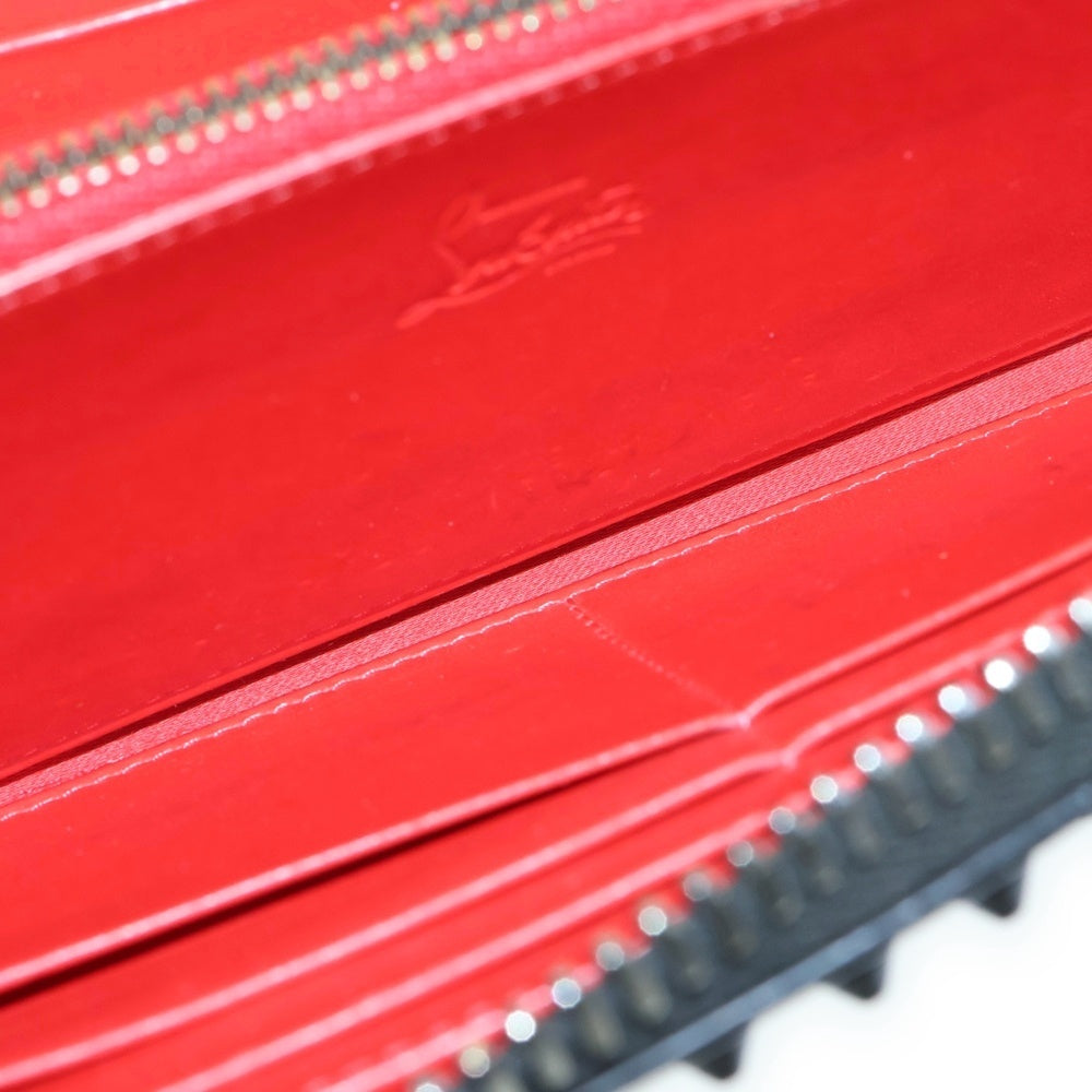 CHRISTIAN LOUBOUTIN(クリスチャンルブタン) PANETTONE WALLET CALF EMPIRE/SPIKES パネトーネ スパイクスタッズ ラウンドファスナー レザーロングウォレット 長財布 ブラック 1165044