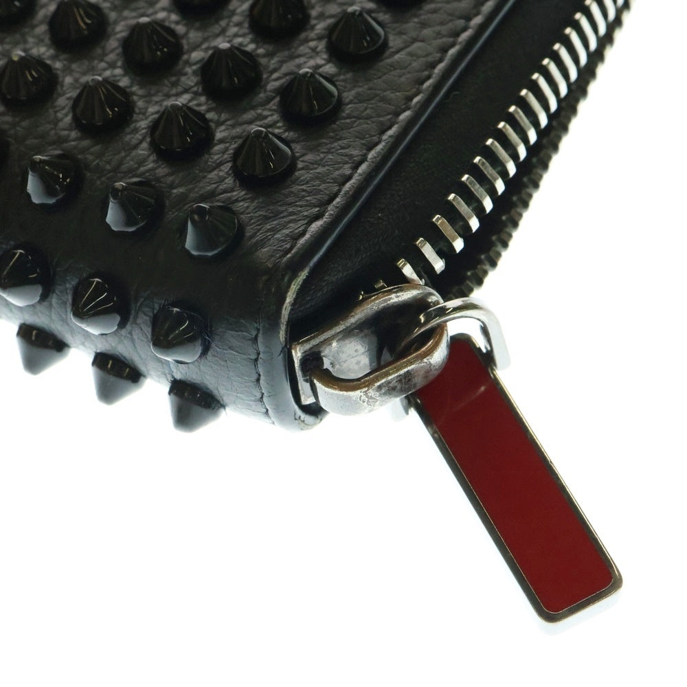 CHRISTIAN LOUBOUTIN(クリスチャンルブタン) PANETTONE WALLET CALF EMPIRE/SPIKES パネトーネ スパイクスタッズ ラウンドファスナー レザーロングウォレット 長財布 ブラック 1165044