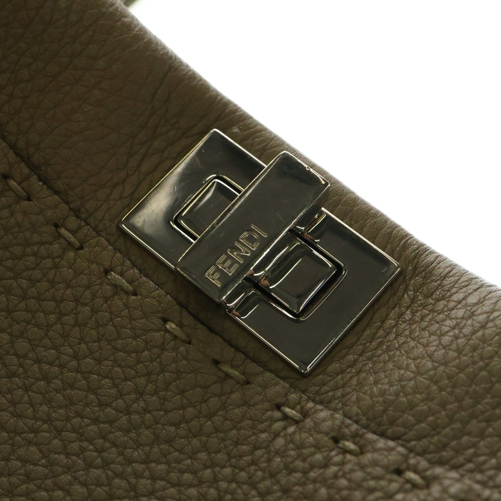 FENDI(フェンディ) ピーカブー ミニ セレリア 2wayハンドバッグ パイソン×レザー ベージュ ショルダーバッグ 8BN244