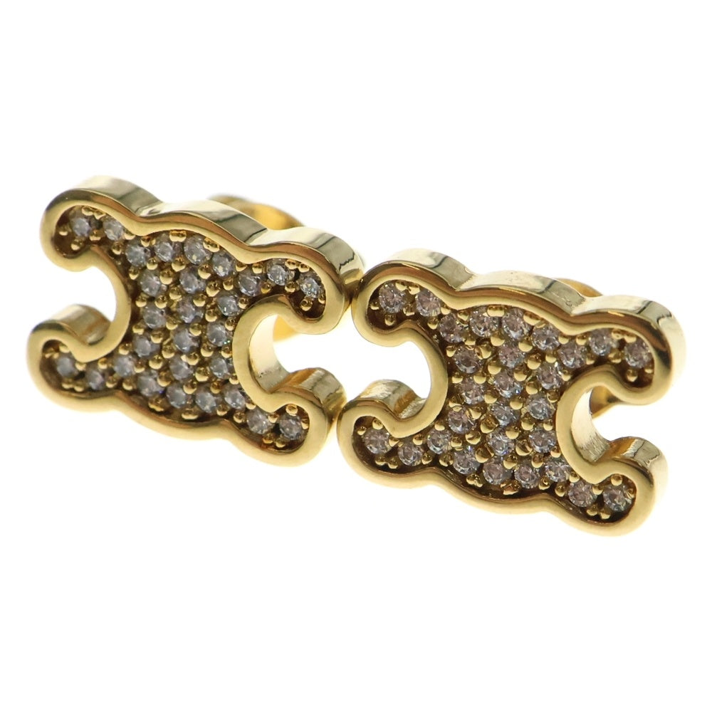 CELINE(セリーヌ) トリオンフ ラインストーン ピアス GP ゴールド