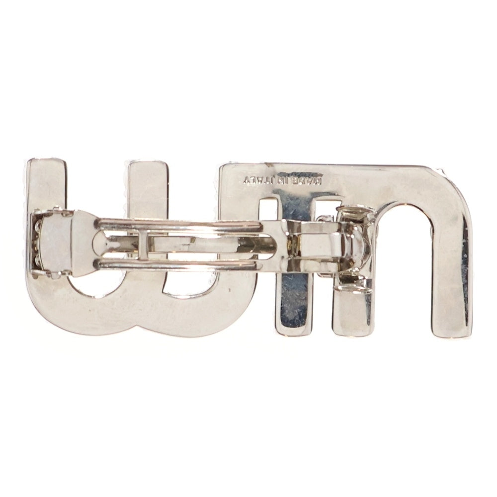 miumiu(ミュウミュウ) ラインストーン付ロゴバレッタ ヘアクリップ シルバー レディース 5JF082