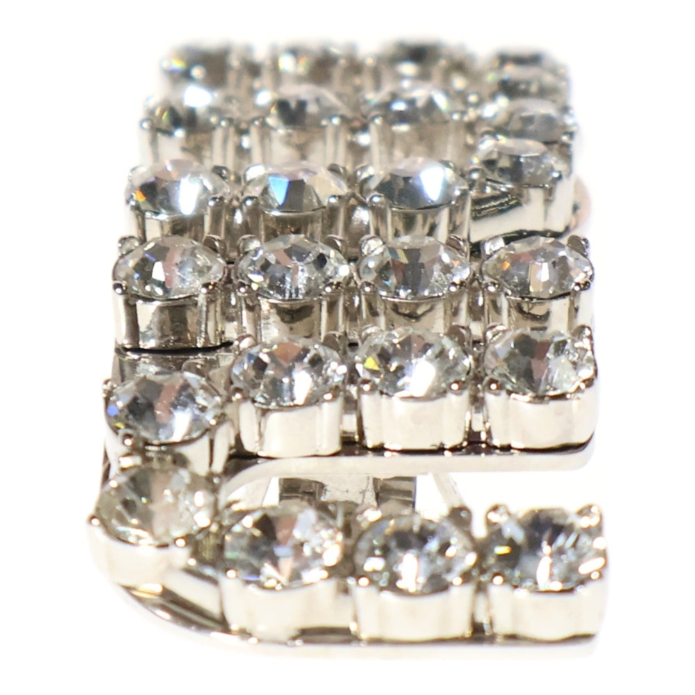 miumiu(ミュウミュウ) ラインストーン付ロゴバレッタ ヘアクリップ シルバー レディース 5JF082