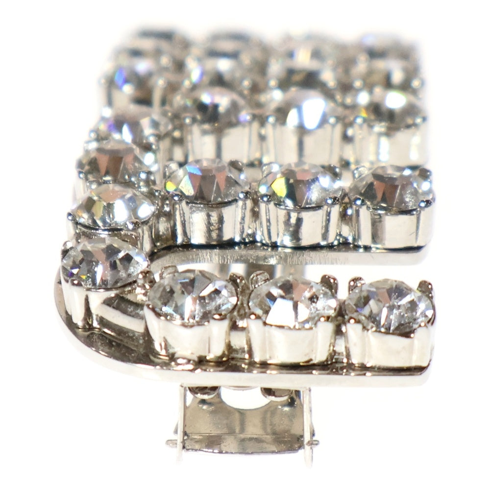 miumiu(ミュウミュウ) ラインストーン付ロゴバレッタ ヘアクリップ シルバー レディース 5JF082