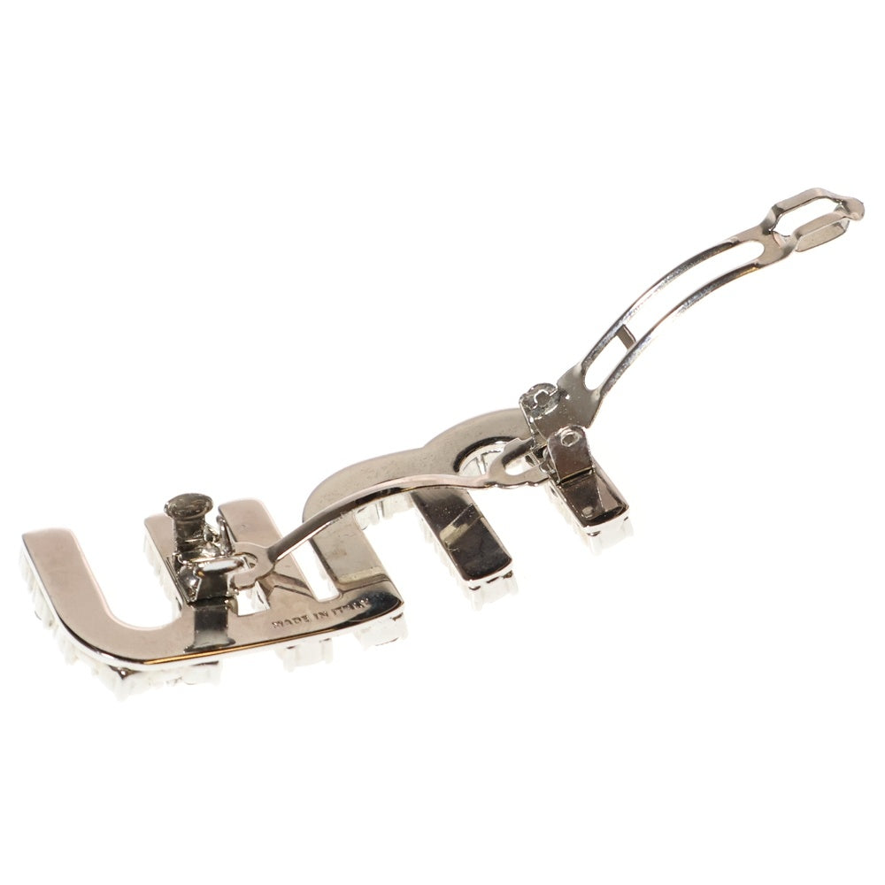 miumiu(ミュウミュウ) ラインストーン付ロゴバレッタ ヘアクリップ シルバー レディース 5JF082