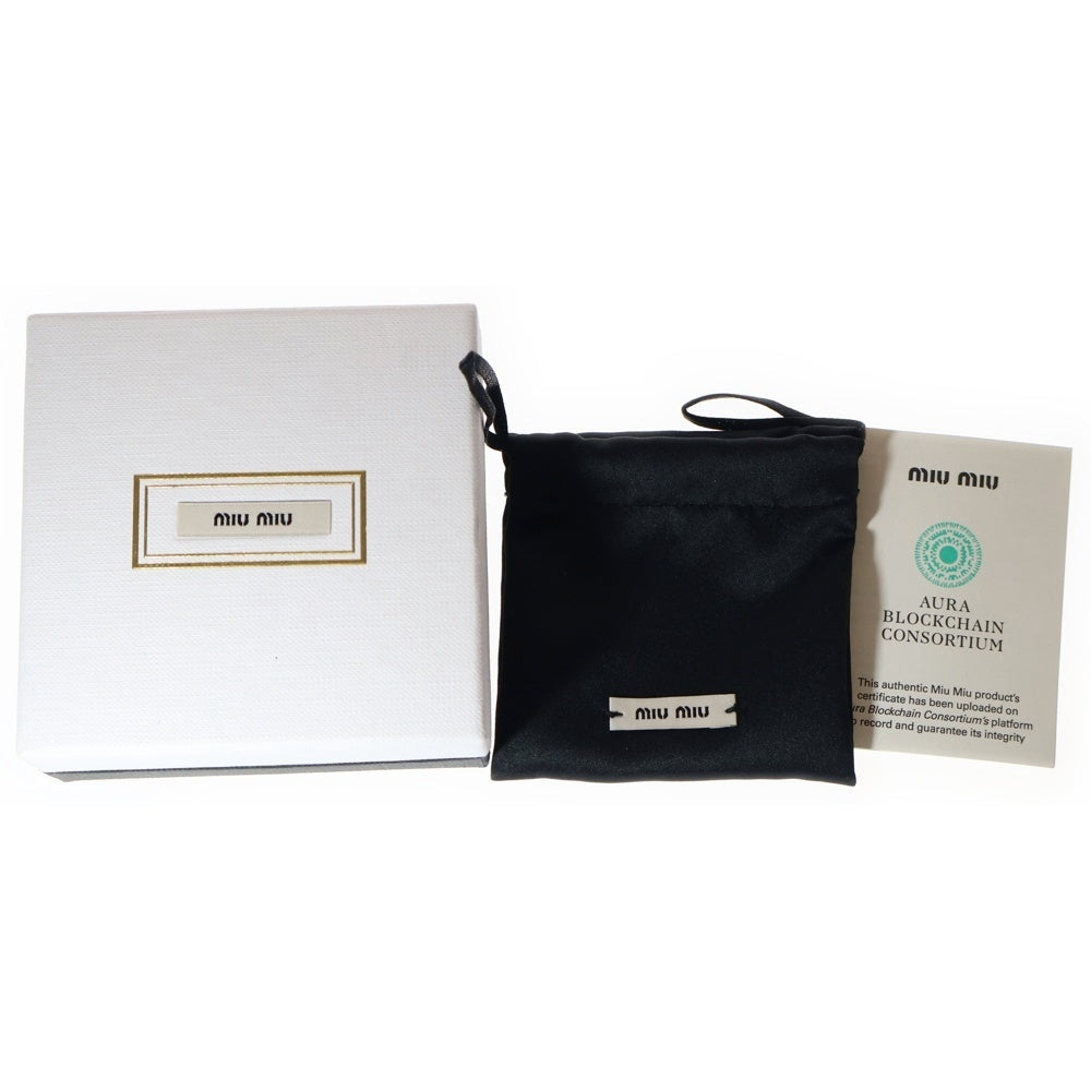 miumiu(ミュウミュウ) ラインストーン付ロゴバレッタ ヘアクリップ シルバー レディース 5JF082