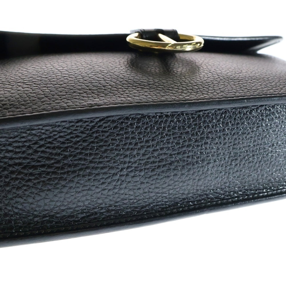 Christian Dior(クリスチャンディオール) CDロゴ レザーショルダーバッグ ブラック レディース