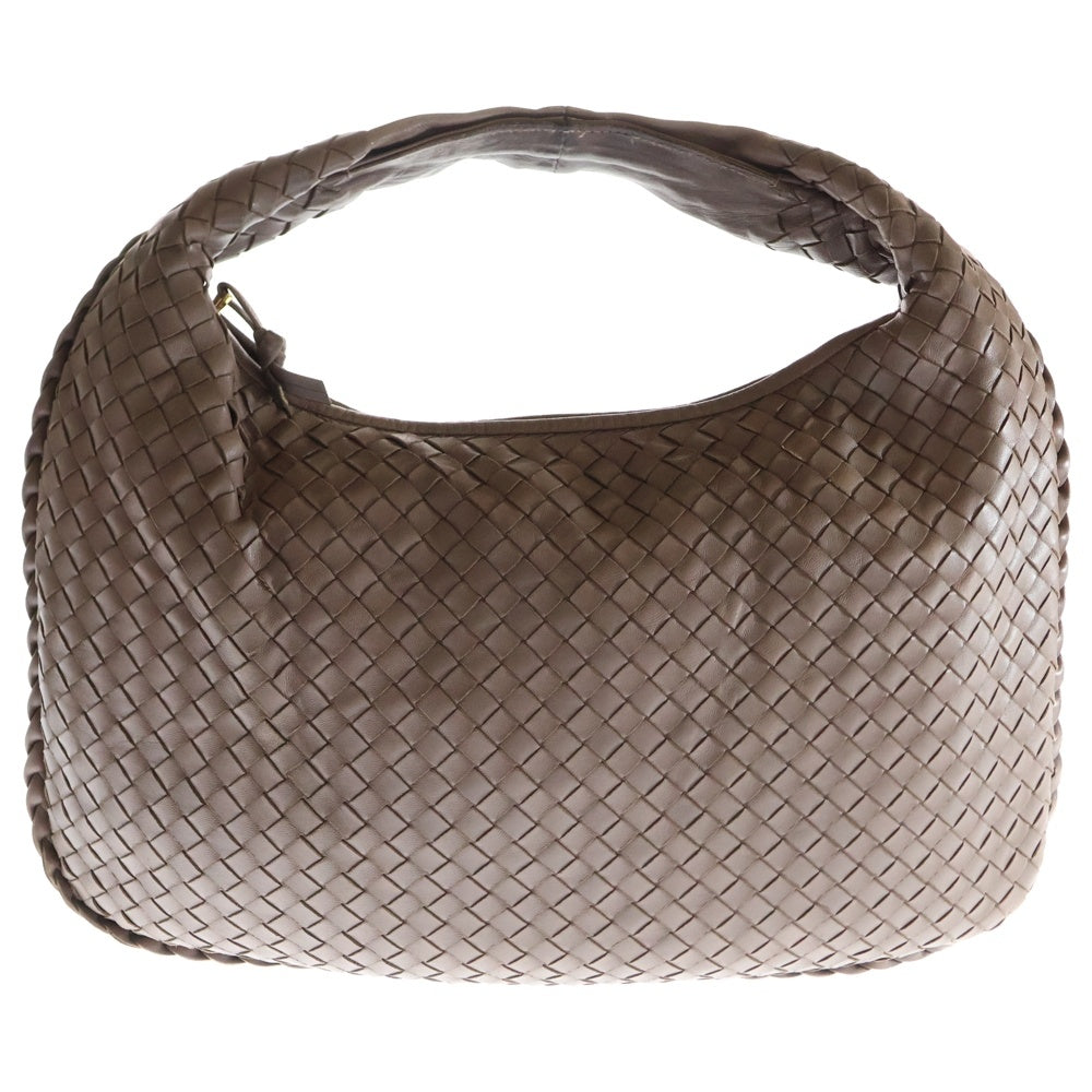 BOTTEGA VENETA(ボッテガヴェネタ) イントレチャート ホーボー ラムスキン レザー ハンド ワンショルダーバッグ ゴールド金具 ブラウン