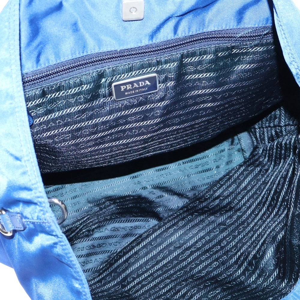 PRADA(プラダ) ベア テニス 2wayトートバッグ ハンドバッグ ショルダーバッグ ブルー シルバー金具 ナイロン