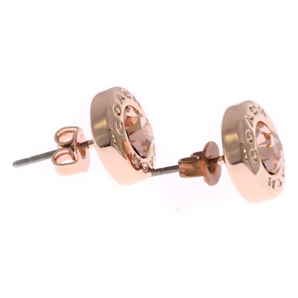 COACH(コーチ) オープンサークル ストーン ピアス ピンクゴールド GP