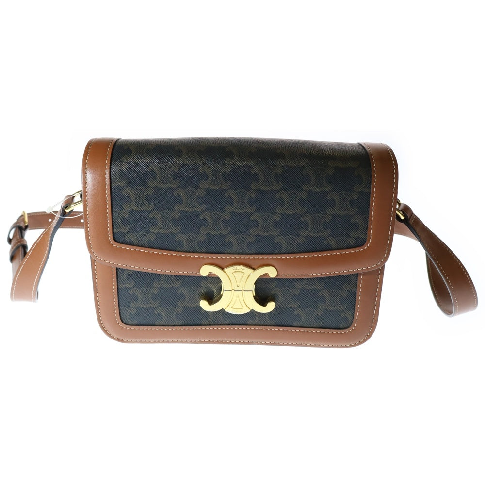 CELINE(セリーヌ) トリオンフ ティーン ショルダーバッグ ブラウン PVCレザー