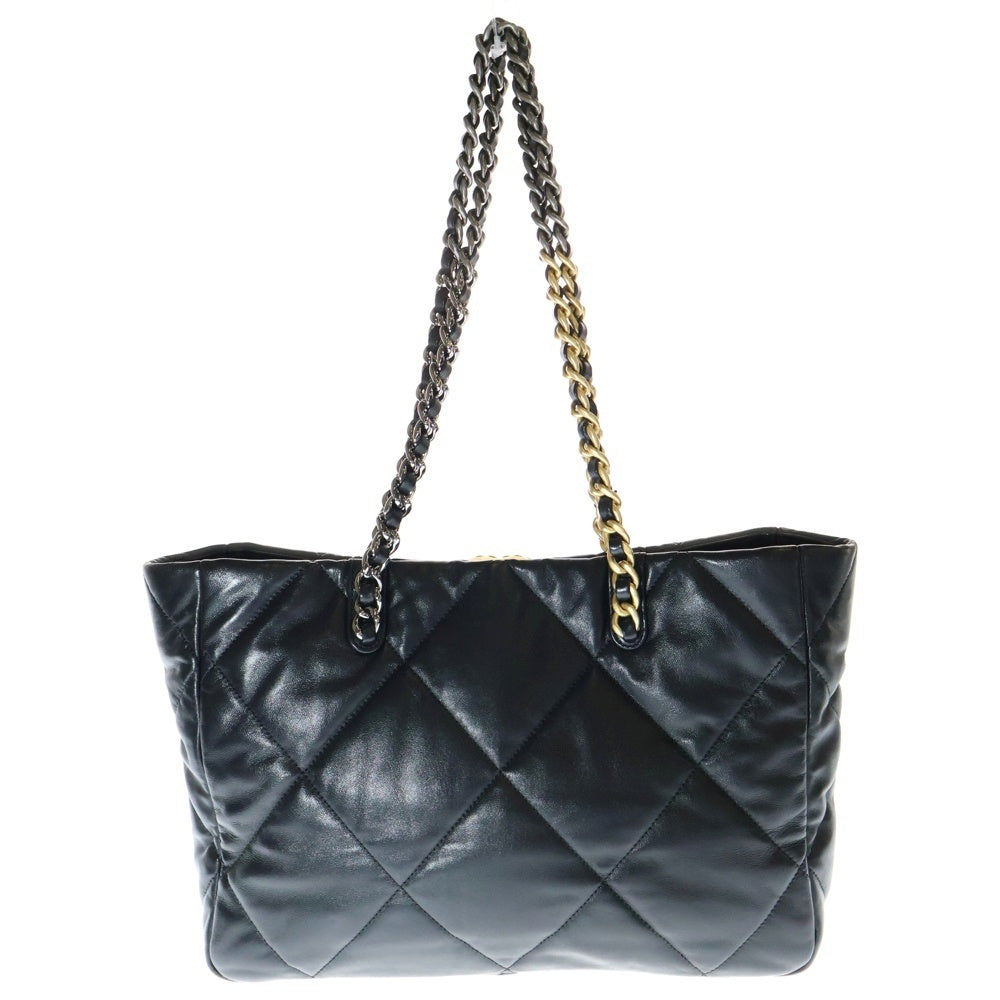 CHANEL(シャネル) シャネル19 ココマーク ラムスキン レザーチェーントートバッグ ブラック レディース AS3660
