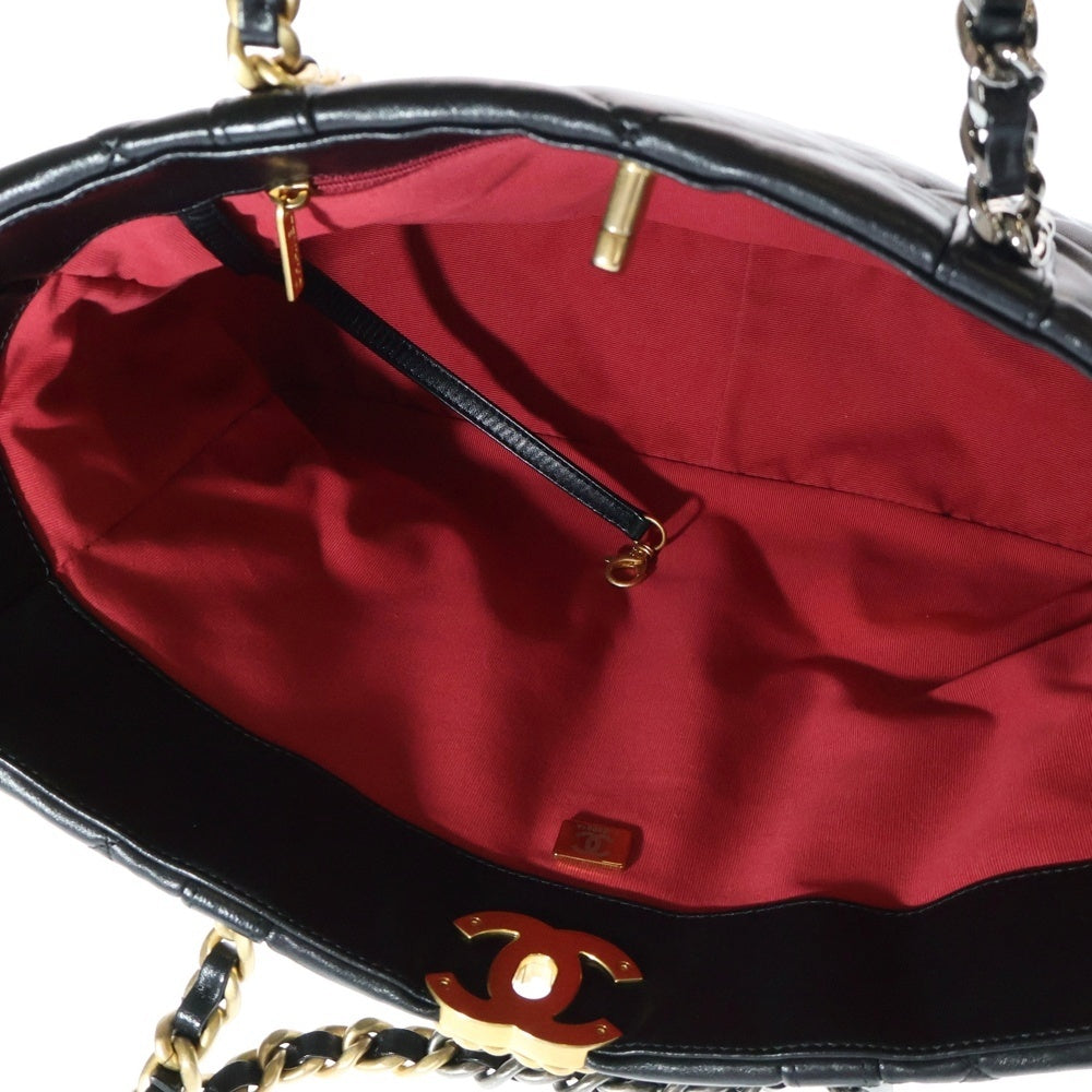 CHANEL(シャネル) シャネル19 ココマーク ラムスキン レザーチェーントートバッグ ブラック レディース AS3660