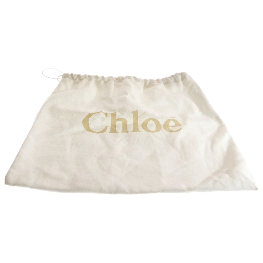 Chloe(クロエ) ウッディ スモール ハンドバッグ ミニトートバッグ キャンバス×レザー ベージュ×ブラウン ゴールド金具 ロゴハンドル
