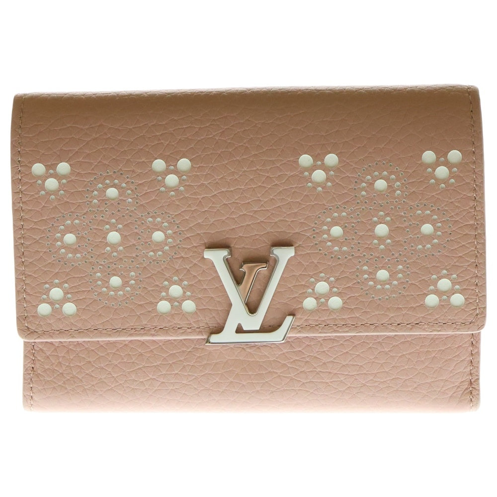 LOUIS VUITTON(ルイヴィトン) ポルトフォイユ・カプシーヌ コンパクト トリヨン 三つ折り財布 ウォレット カードケース レザー ピンク シルバー金具 M62658