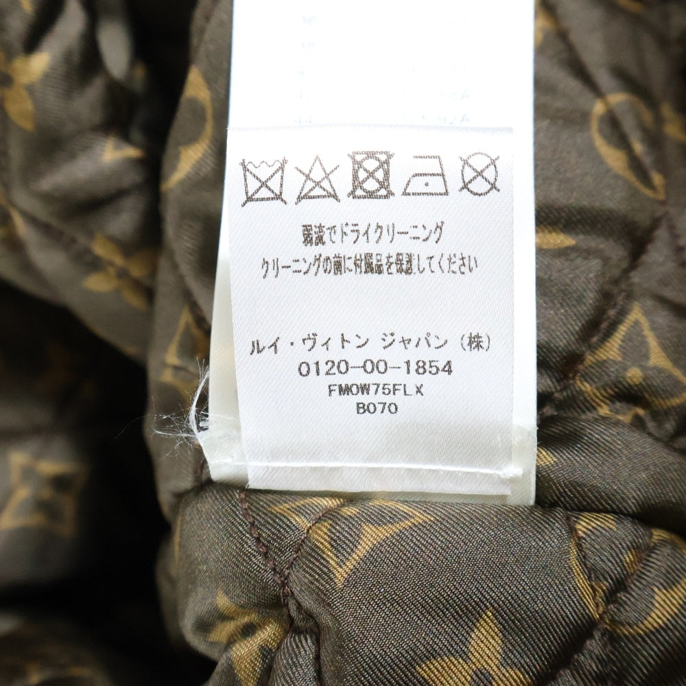 LOUIS VUITTON(ルイヴィトン) 22SS モノグラム総柄 ギャザーデザイン クロップド ショート丈 ジップアップ ボンバージャケット ブルゾン ブラック レディース RW221B FLX FMOW75