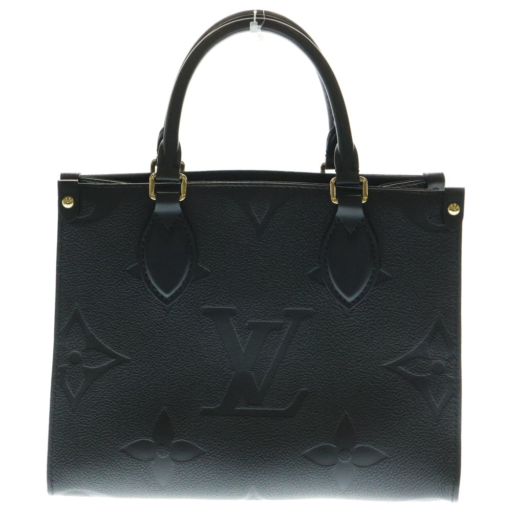LOUIS VUITTON(ルイヴィトン) オンザゴーPM モノグラムアンプラント ノワール エンボスレザー ハンドバッグ ゴールド金具 ブラック M45653