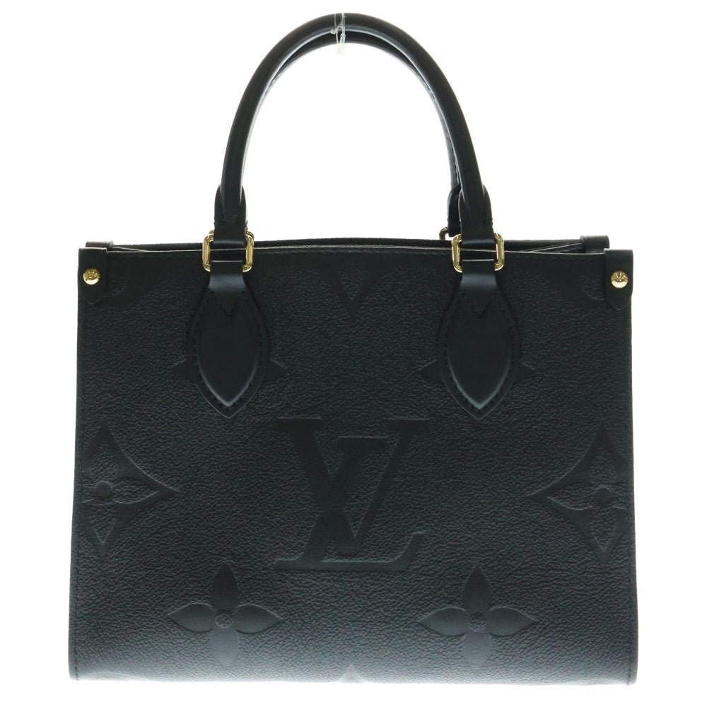 LOUIS VUITTON(ルイヴィトン) オンザゴーPM モノグラムアンプラント ノワール エンボスレザー ハンドバッグ ゴールド金具 ブラック M45653