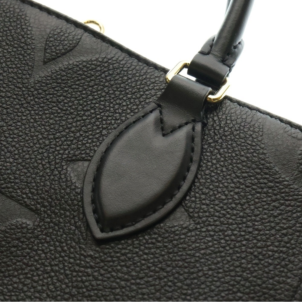 LOUIS VUITTON(ルイヴィトン) オンザゴーPM モノグラムアンプラント ノワール エンボスレザー ハンドバッグ ゴールド金具 ブラック M45653