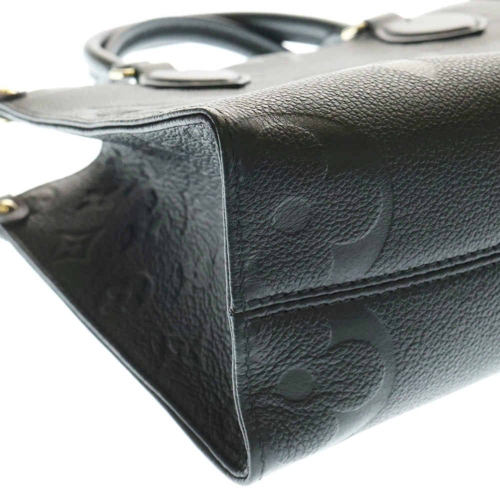 LOUIS VUITTON(ルイヴィトン) オンザゴーPM モノグラムアンプラント ノワール エンボスレザー ハンドバッグ ゴールド金具 ブラック M45653