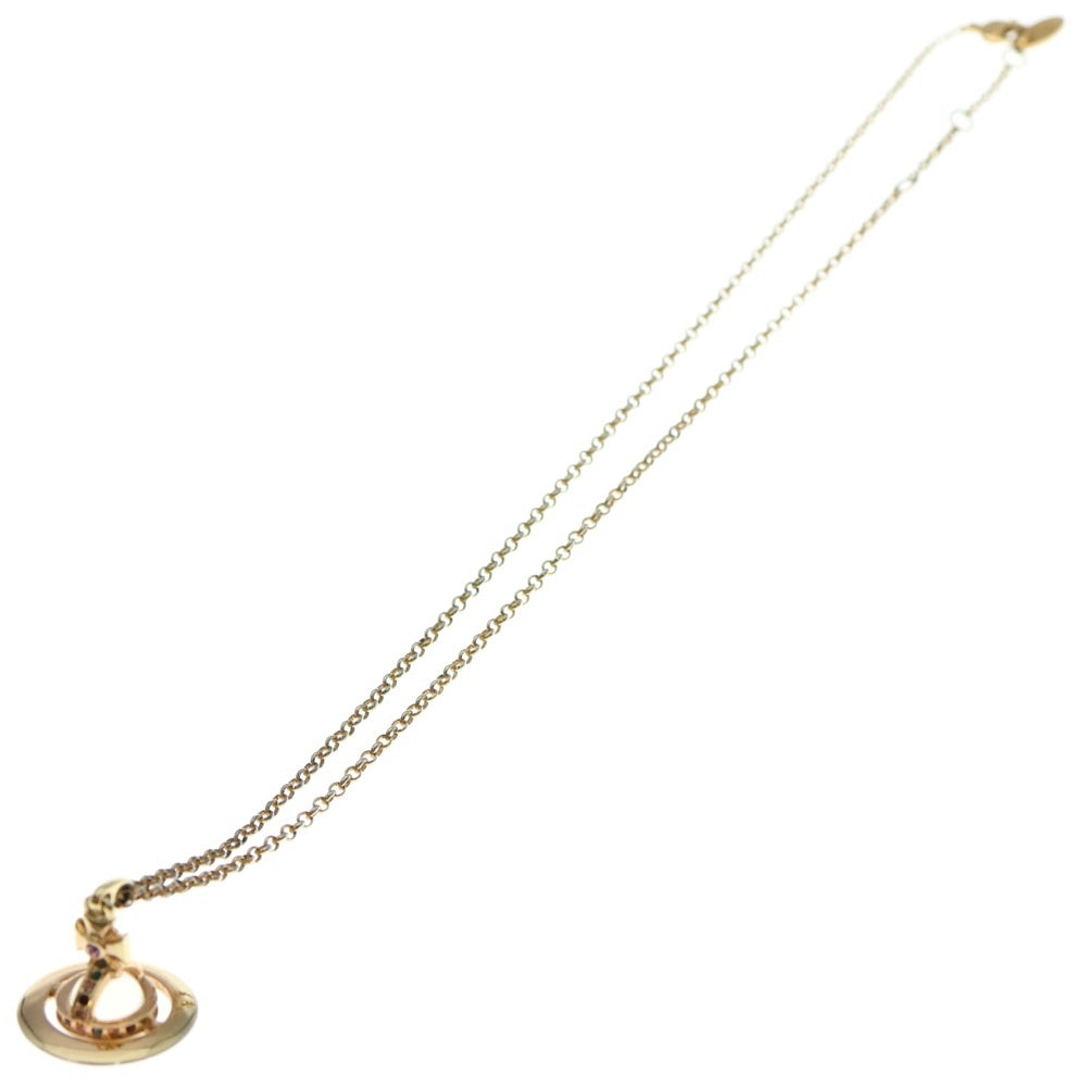 Vivienne Westwood(ヴィヴィアンウエストウッド) オーブ ストーン ネックレス ペンダント チェーン ピンクゴールド GP