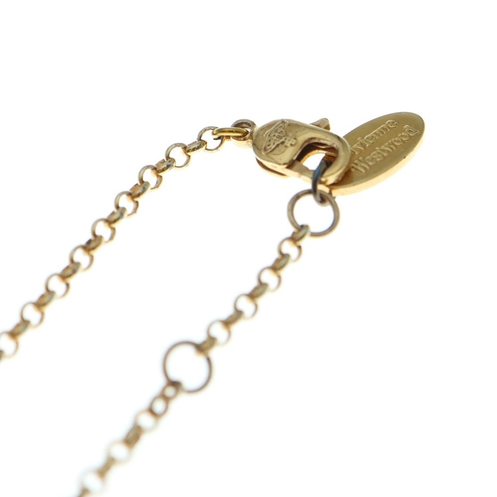 Vivienne Westwood(ヴィヴィアンウエストウッド) オーブ ストーン ネックレス ペンダント チェーン ピンクゴールド GP