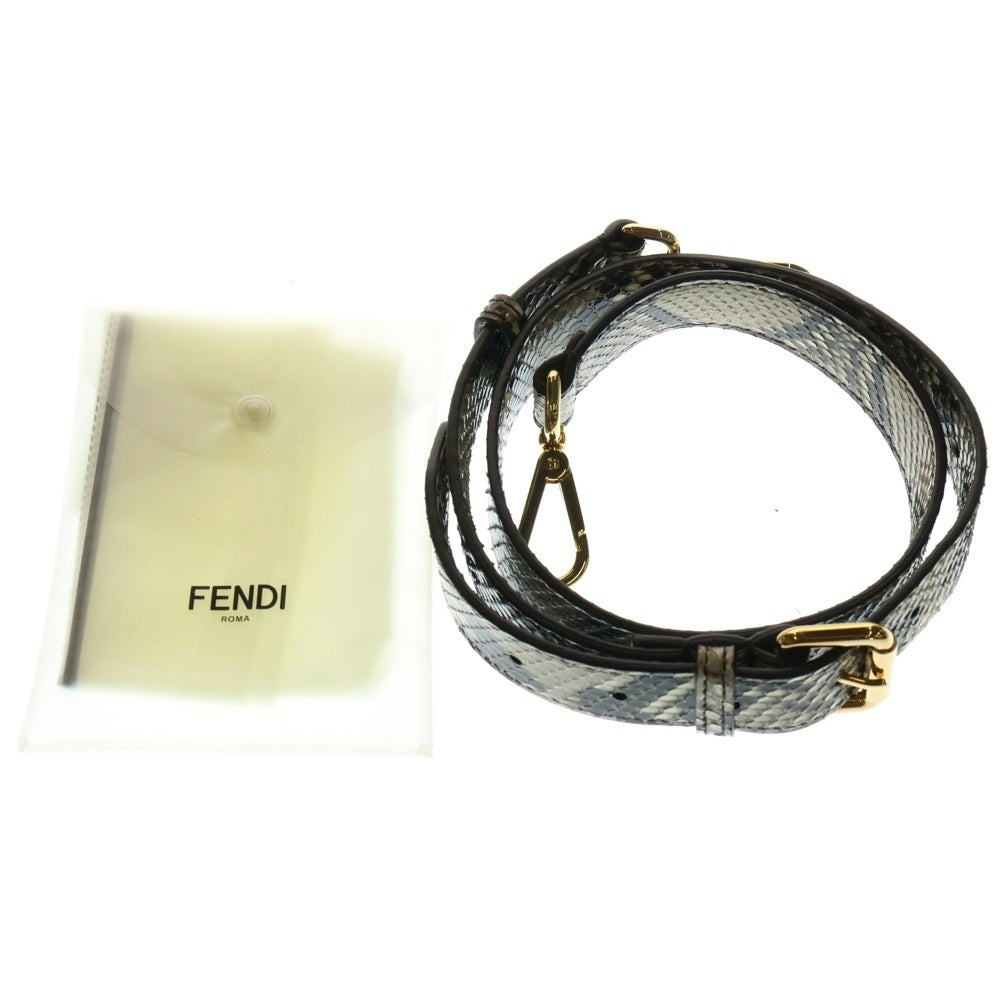 FENDI(フェンディ) ピーカブー ラージ パイソン コンビレザー 2WAY ハンド ショルダーバッグ ゴールド金具 グリーン