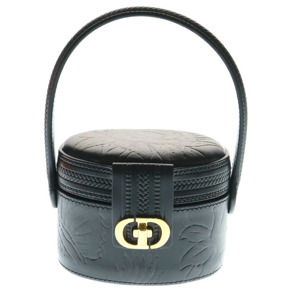 Christian Dior(クリスチャンディオール) CD Minaudiere Bag ミノディエール フラワー バニティ レザーハンドバッグ ブラック レディース