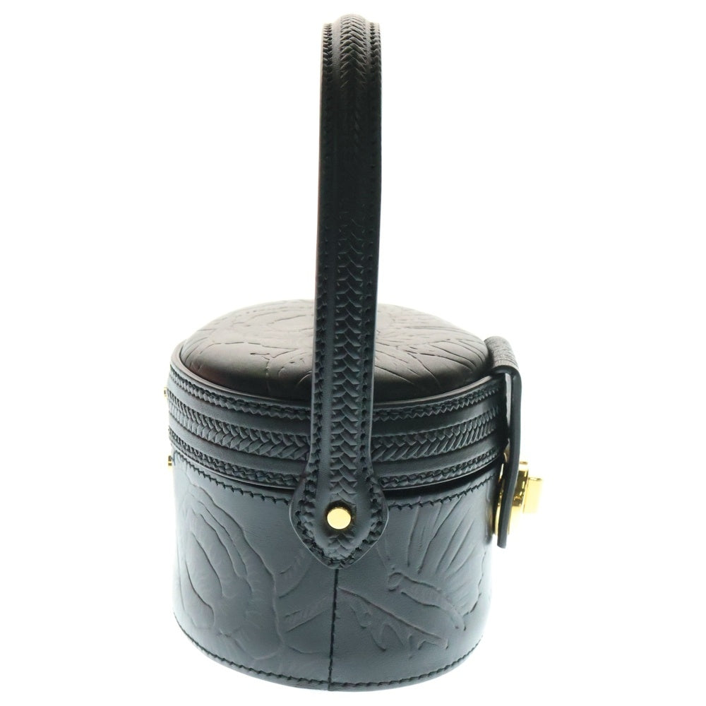 Christian Dior(クリスチャンディオール) CD Minaudiere Bag ミノディエール フラワー バニティ レザーハンドバッグ ブラック レディース