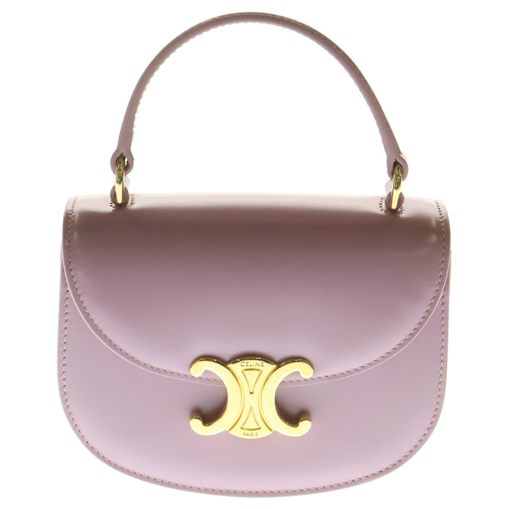 CELINE(セリーヌ) トリオンフ ブザス クレア 2WAYハンドバッグ ショルダーバッグ ミニバッグ ピンクパープル ゴールド金具 レザー