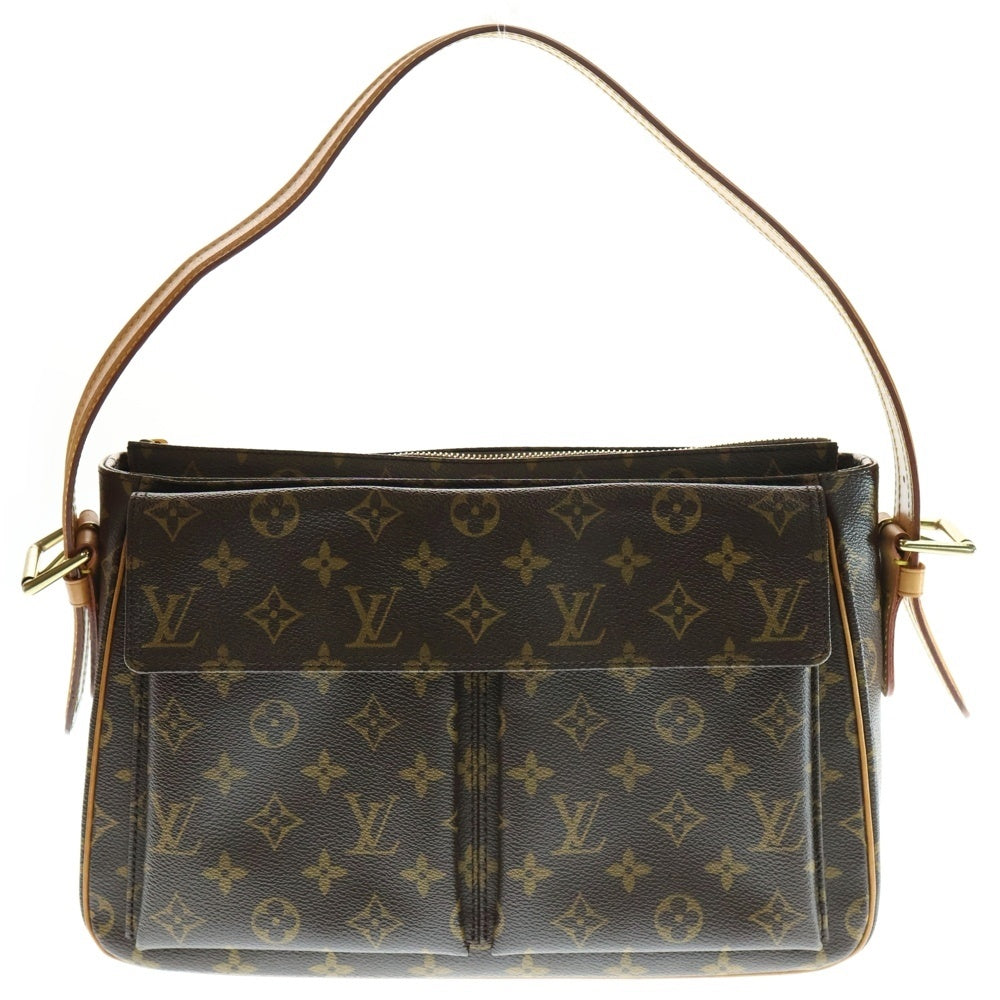 LOUIS VUITTON(ルイヴィトン) モノグラム ヴィバシテGM ハンドバッグ ワンショルダーバッグ ブラウン レザー×PVC ゴールド金具 M51163