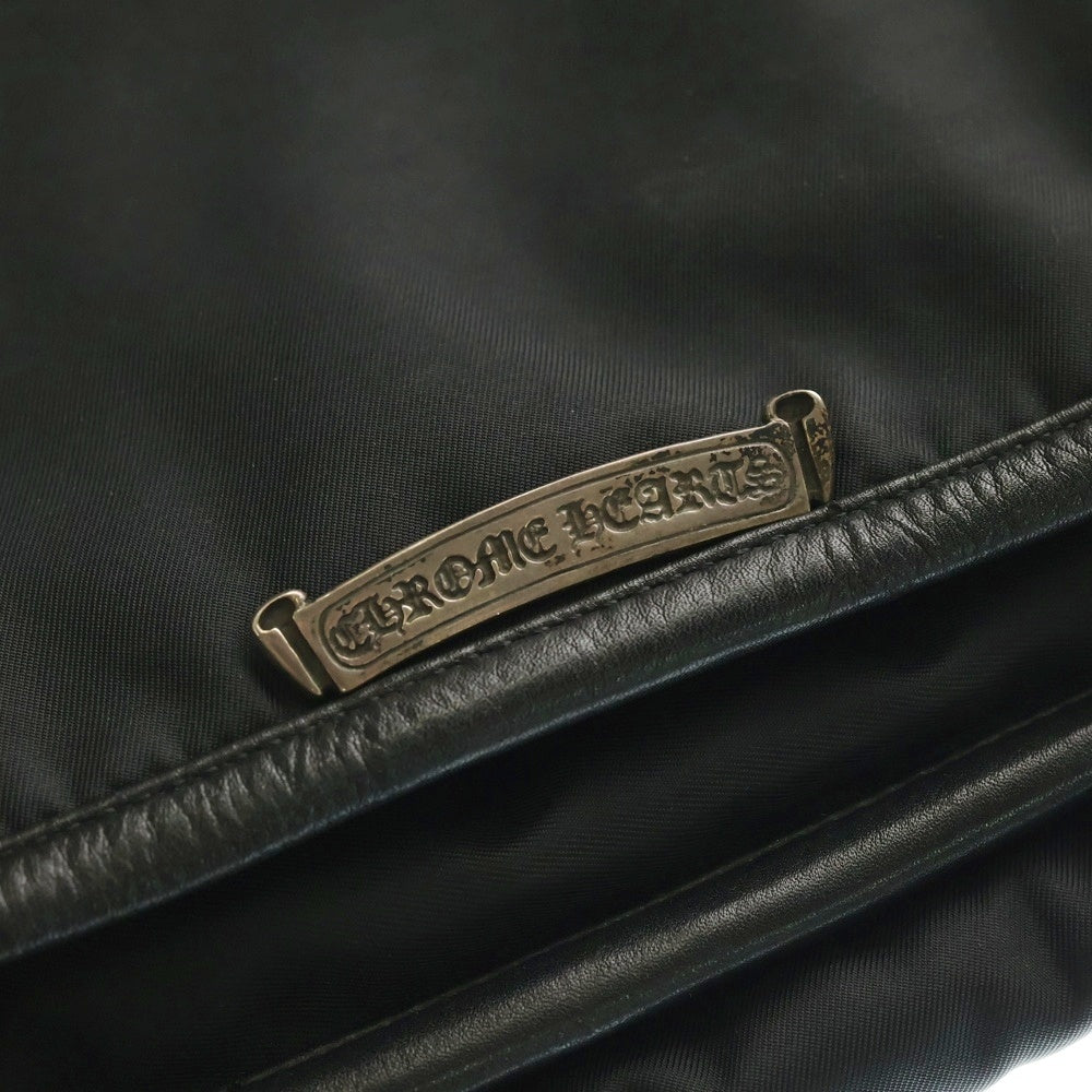 CHROME HEARTS(クロムハーツ) ガンスリンガー ストラップ ナイロン レザー メッセンジャー ショルダーバッグ ブラック