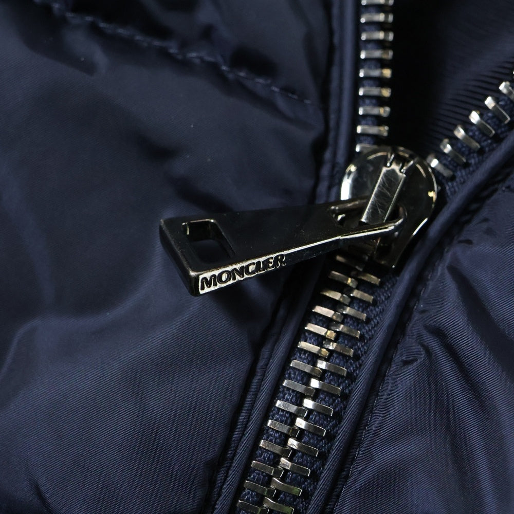 MONCLER(モンクレール) ELESTORIA エレストリア ウール切り替え ジップアップ ダウン ロング ジャケット ネイビー レディース B20934970110 B54155