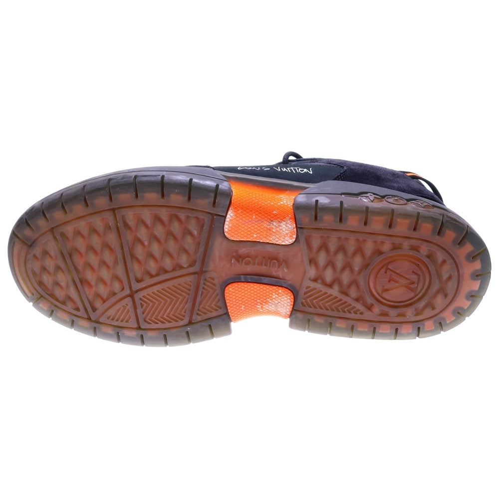 LOUIS VUITTON(ルイヴィトン) 21SS ×Lucien Clarke ルシアン クラーク アビュー ライン モノグラム スエードレザー メッシュ レースアップ ローカットシューズ スニーカー ブラック/オレンジ